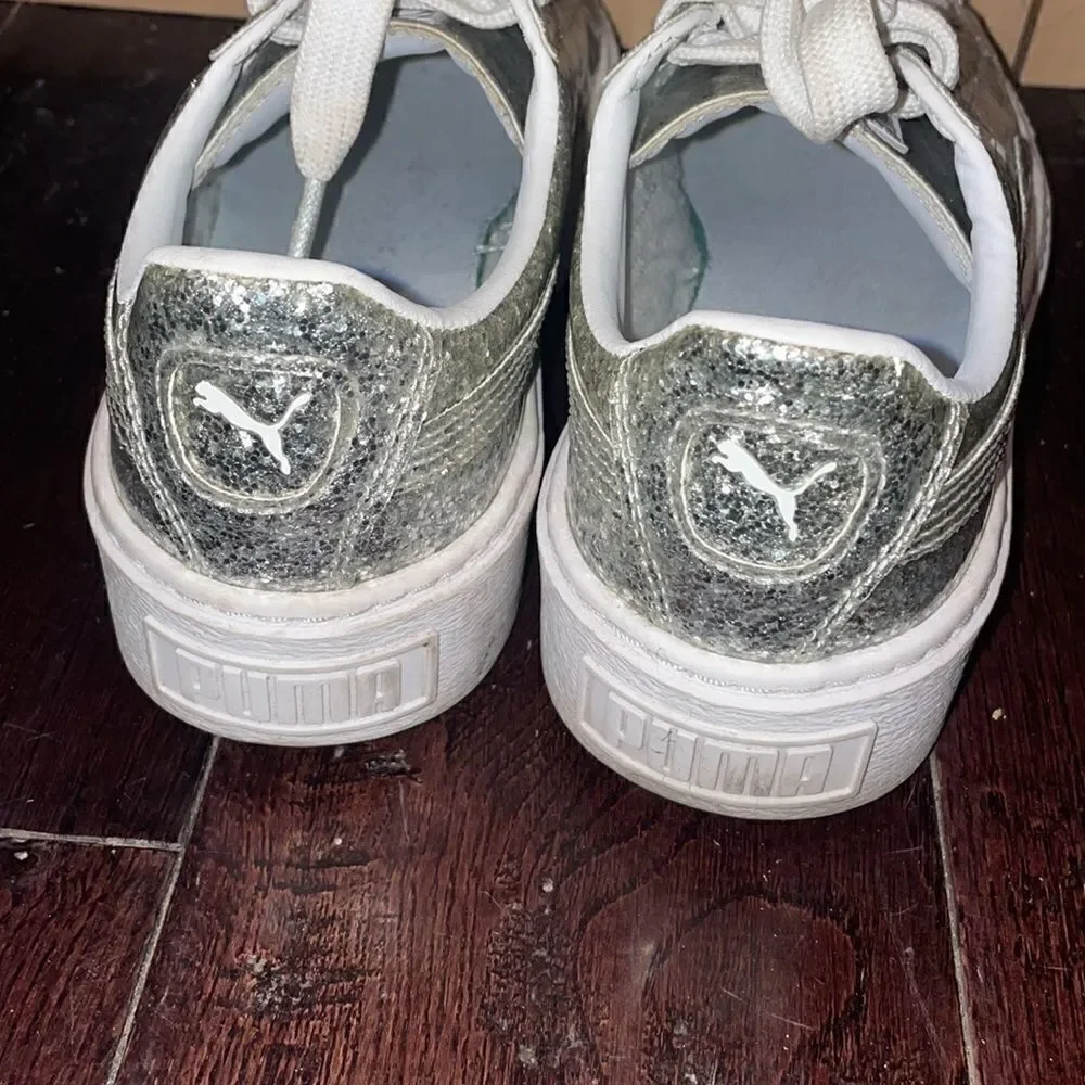 Puma silver sparkle sneaker women’s 7 - Picture 2 of 6
